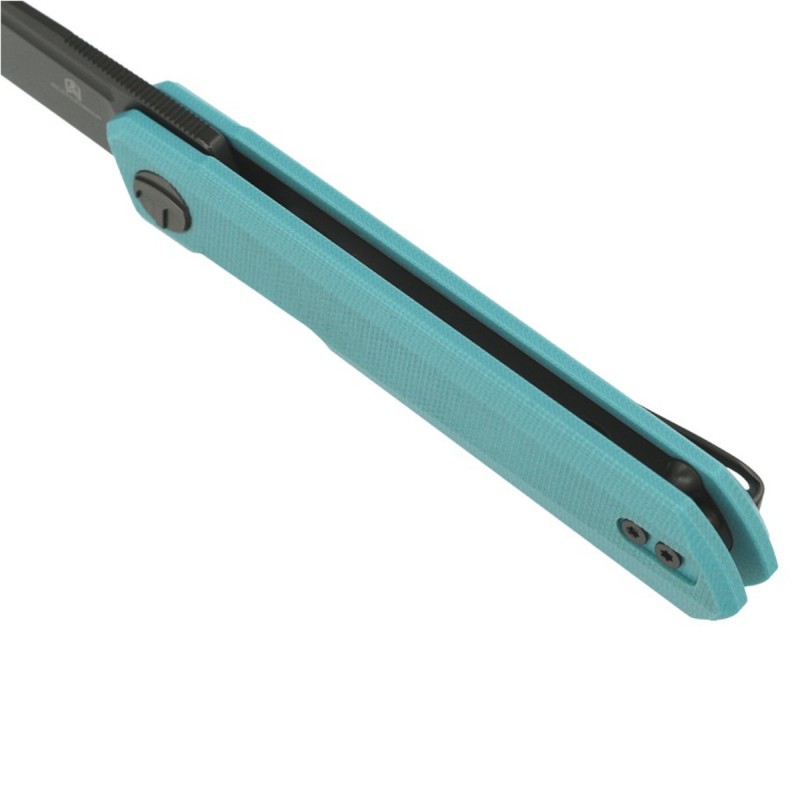 Nóż składany Bestechman Mini Dundee Light Blue G10, Grey PVD D2 by Ostap Hel (BMK03E)