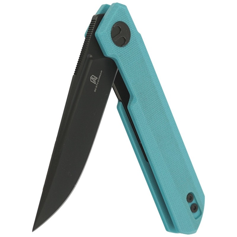 Nóż składany Bestechman Mini Dundee Light Blue G10, Grey PVD D2 by Ostap Hel (BMK03E)