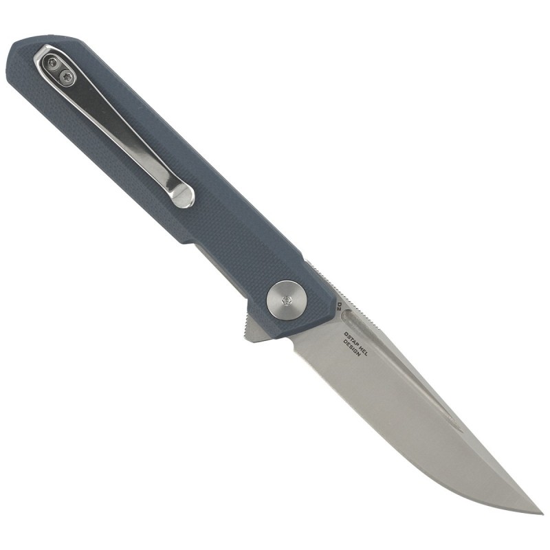 Nóż składany Bestechman Mini Dundee Grey G10, Stonewashed / Satin D2 by Ostap Hel (BMK03D)