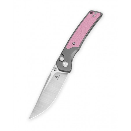 Nóż składany Bestechman Icebreaker Black Matte Anodized Aluminum with Red G10 Inlays, Satin D2 (BMK16A)
