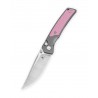 Nóż składany Bestechman Icebreaker Black Matte Anodized Aluminum with Red G10 Inlays, Satin D2 (BMK16A)
