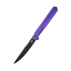 Nóż składany Bestech Duoz Purple G10, Black PVD 14C28N by Ostap Hel (BG65E)