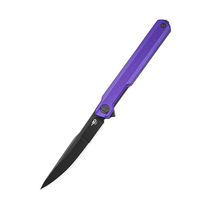 Nóż składany Bestech Duoz Purple G10, Black PVD 14C28N by Ostap Hel (BG65E)