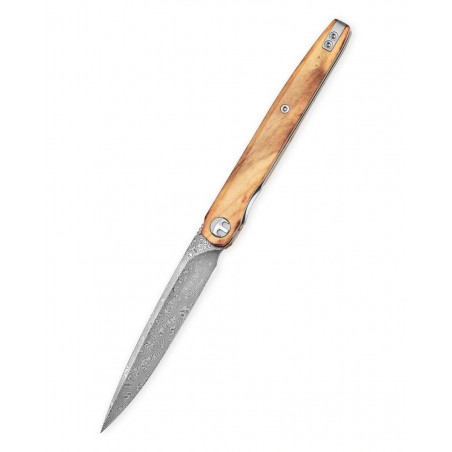 Nóż składany Bestechman Lanza Olive Wood, Damascus by Grzegorz Grabarski (BMK14-D-4)
