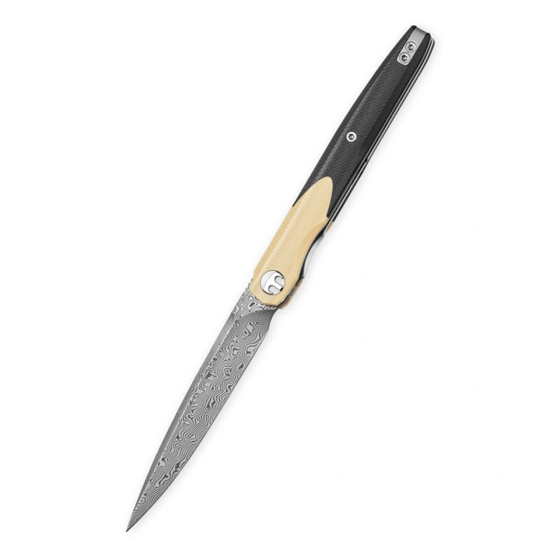 Nóż składany Bestechman Lanza Khaki-Black G10, Damascus by Grzegorz Grabarski (BMK14-D-2)