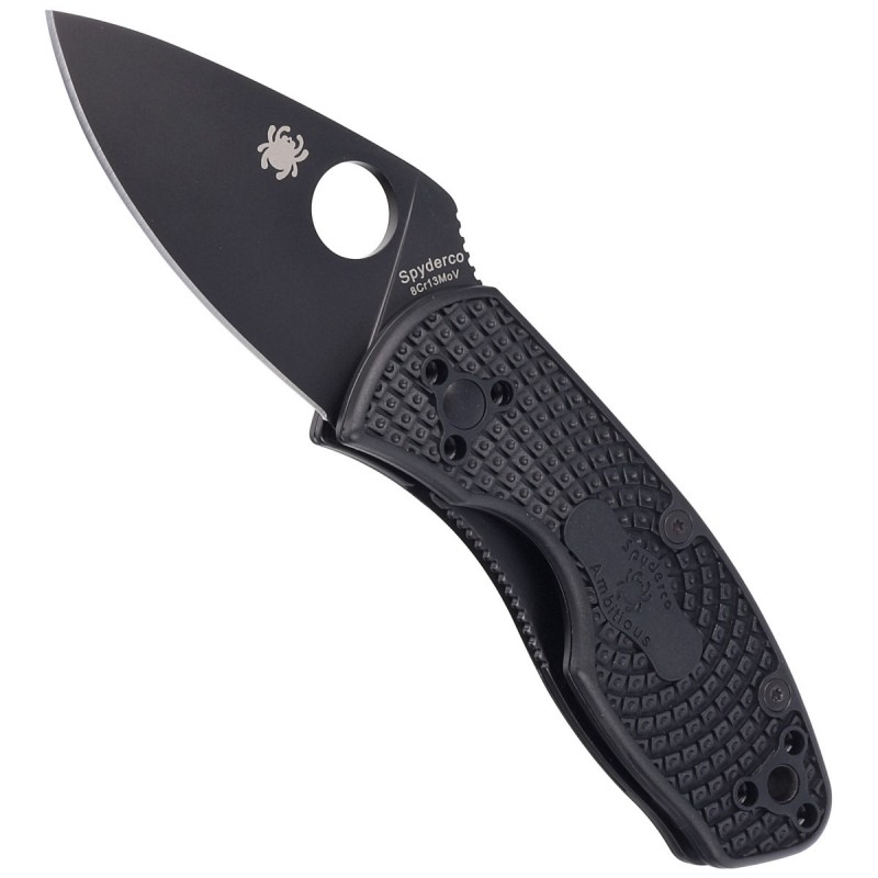 Nóż składany Spyderco Ambitious Black FRN, Black Blade 8Cr13MoV (C148PBBK)