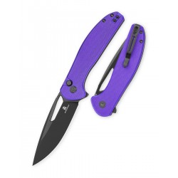 Nóż składany Bestechman Whalefin Purple G10, Black PVD D2 (BMK18F)