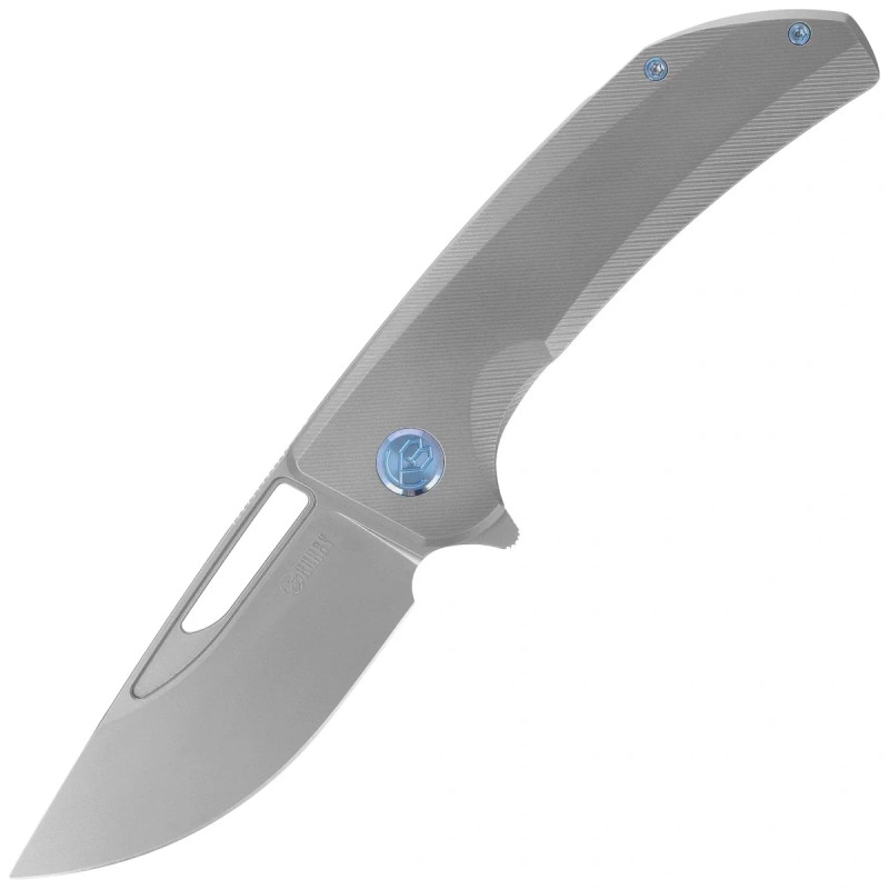 Nóż składany Kubey Hyperion Micro Milling Lines Titanium, Sandblasted CPM S35VN by Jelly Jerry (KB368G)