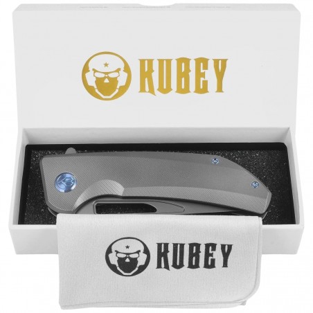 Nóż składany Kubey Hyperion Micro Milling Lines Titanium, Sandblasted CPM S35VN by Jelly Jerry (KB368G)