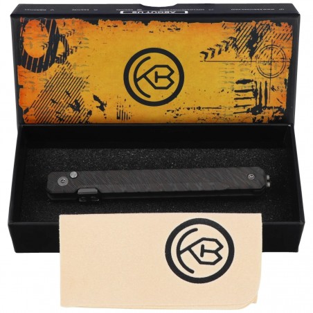 Nóż składany Kubey KB Prism T/E Flame Titanium, Beadblasted M390 by Yuze Zhong (KB243E)