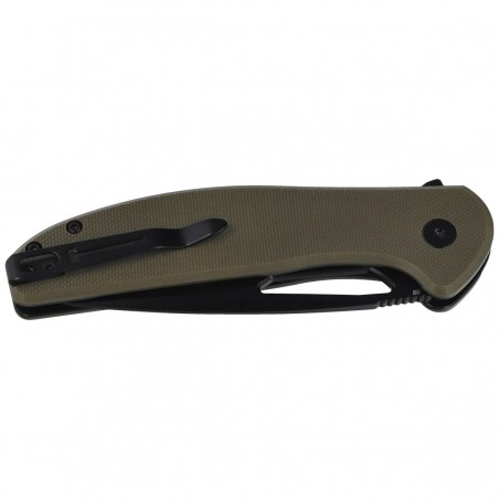 Nóż składany Bestechman Whalefin OD Green G10, Black PVD D2 (BMK18D)
