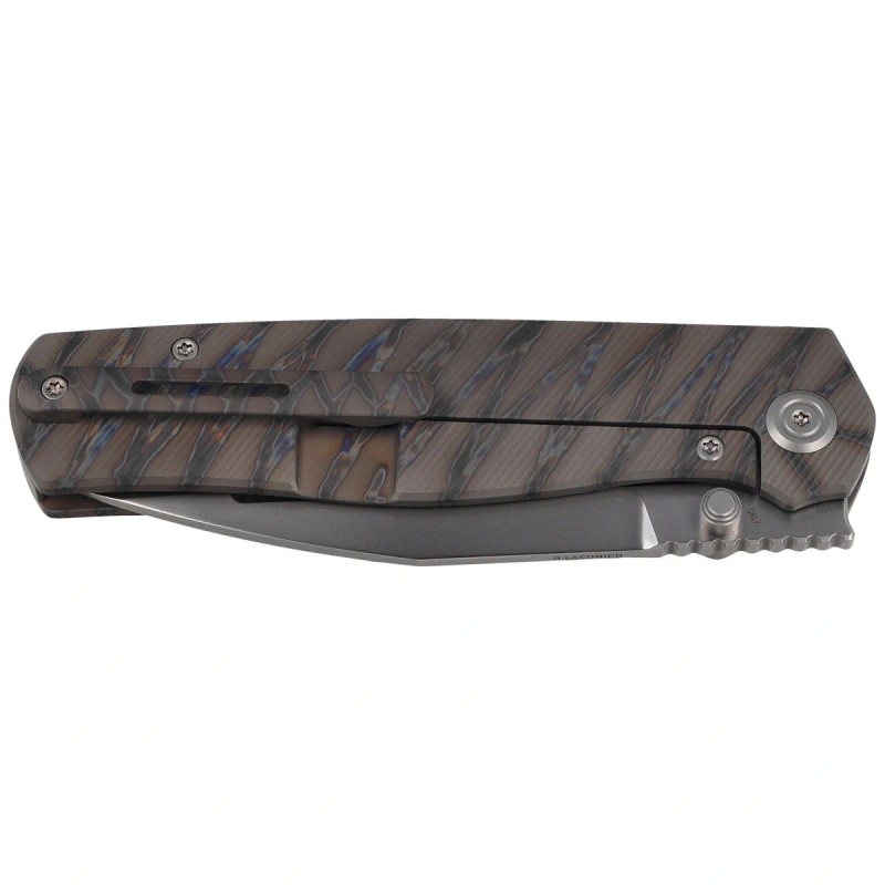 Nóż składany Kubey KB Knives Albatross Flamed Titanium, Silver Bead Blasting M390 by Ray Laconico (KB471B)
