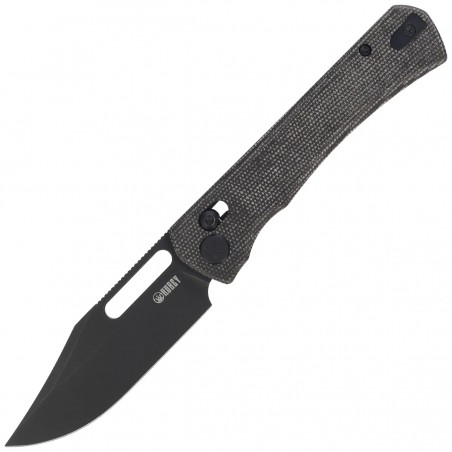 Nóż składany Kubey TBO Black Micarta, Blackwashed 14C28N by Johan Jordaan (KU396D)