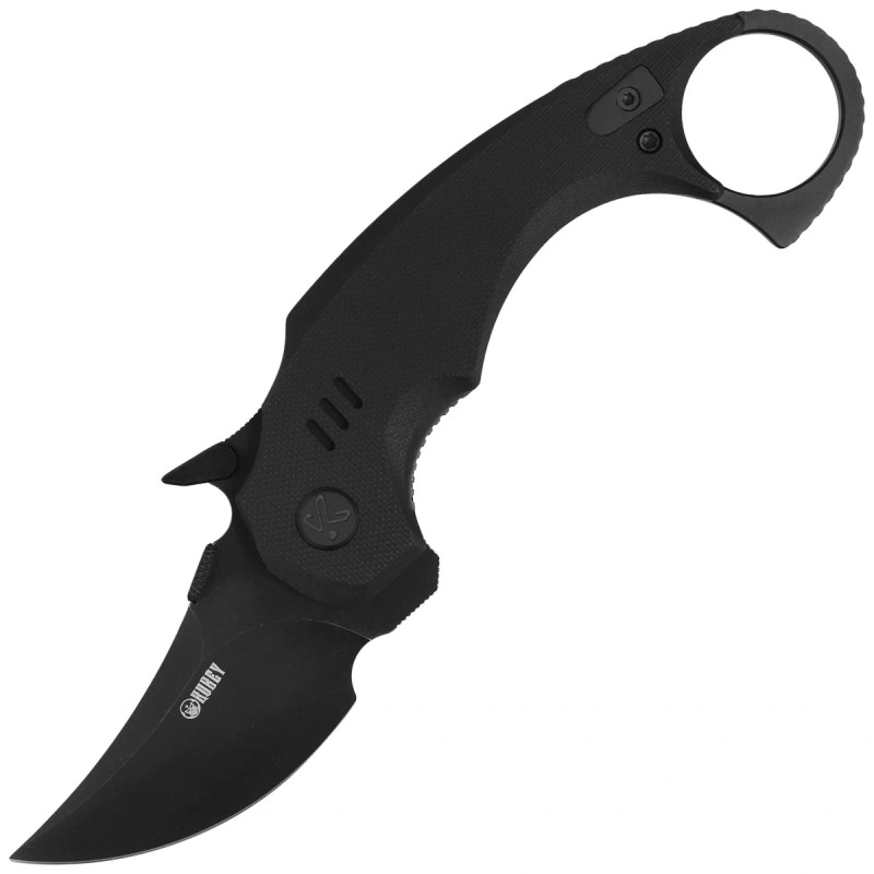 Nóż składany Kubey Jaw Pikal Black G10, Black Stonewashed 14C28N by MUZI Design (KU440F)