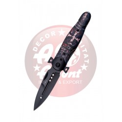 Nóż składany Third Decor Habitat N120T 3D Hospitaller Warrior Beechwood, Black 420 (TH-N120T)