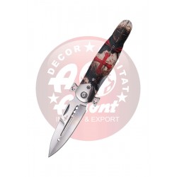 Nóż składany Third Decor Habitat N120D Templar Warrior Beechwood, Mirror 420 (TH-N120D)