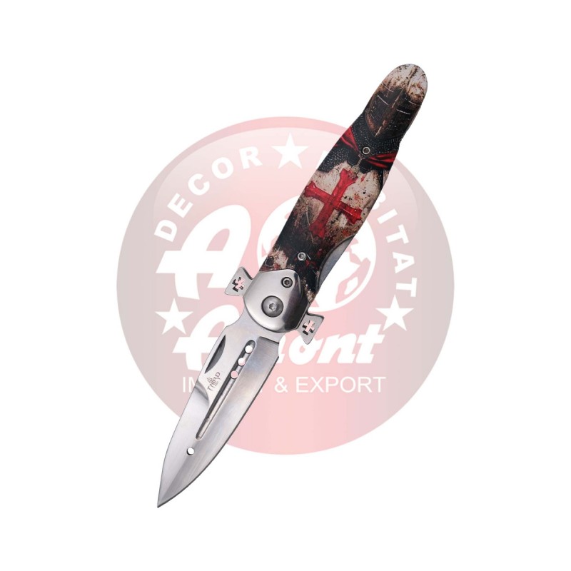 Nóż składany Third Decor Habitat N120D Templar Warrior Beechwood, Mirror 420 (TH-N120D)