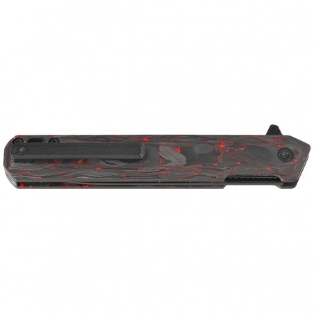 Nóż składany Tekto F2 Bravo Black/Red Forged Ember Carbon, Black HW/Clip, Black D2