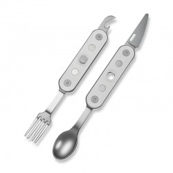 Niezbędnik Civivi Partake 4-in-1 Multi-Tool, Knife, Fork, Spoon, Can Opener, Silver Aluminium, Satin Stainless Steel (C24032C-3)
