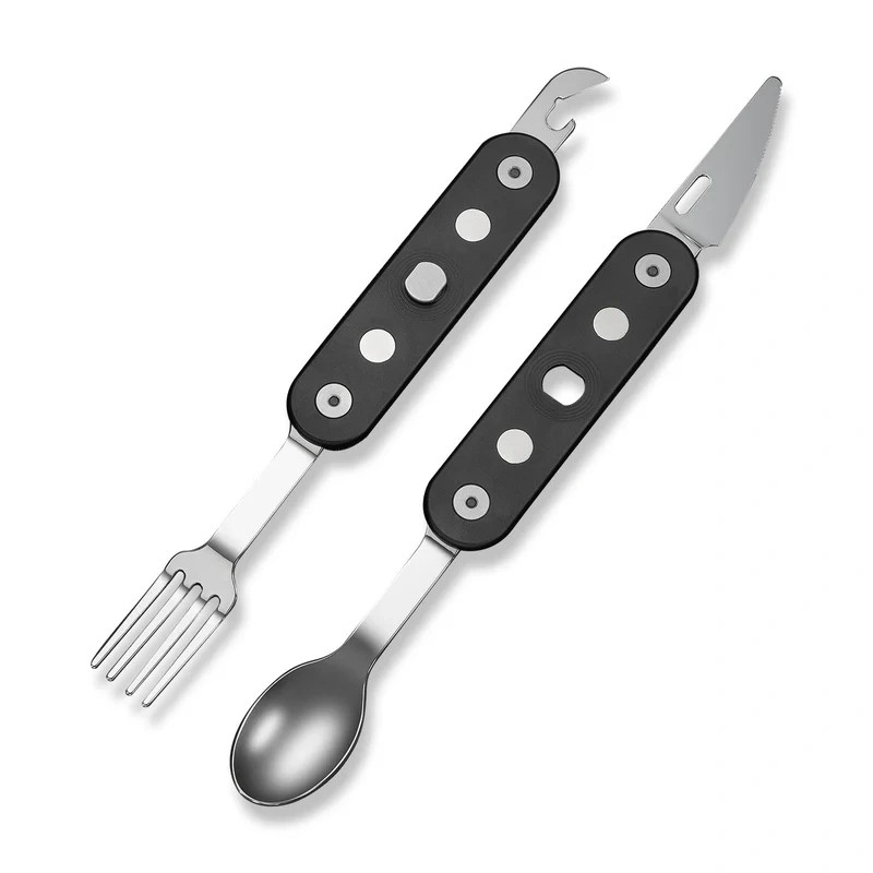 Niezbędnik Civivi Partake 4-in-1 Multi-Tool, Knife, Fork, Spoon, Can Opener Black Aluminium, Satin Stainless Steel (C24032C-1)