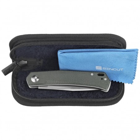 Nóż składany Sencut Braxx Green Canvas Micarta, Satin D2 (S25089-2)
