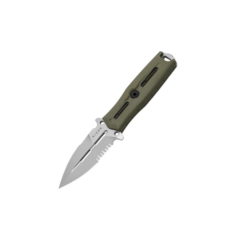 Nóż Kizer Norcross Olive Green G10, Stonewashed Nitro-V by L.F (ZX-FB01A4)