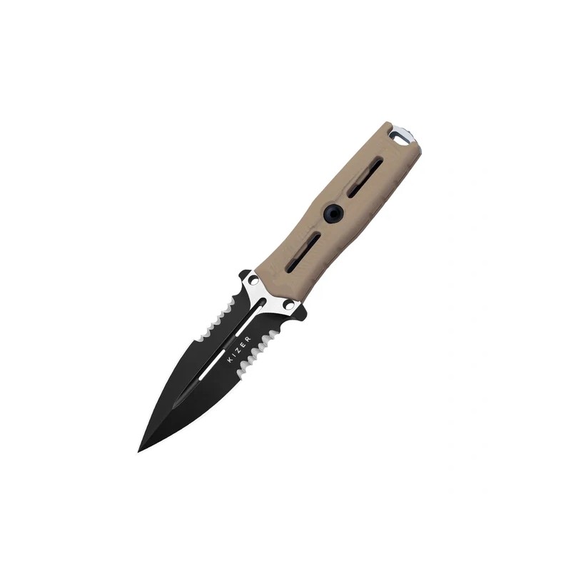 Nóż Kizer Norcross D/E Tan G10, Black PVD Nitro-V by L.F (ZX-FB01A3)