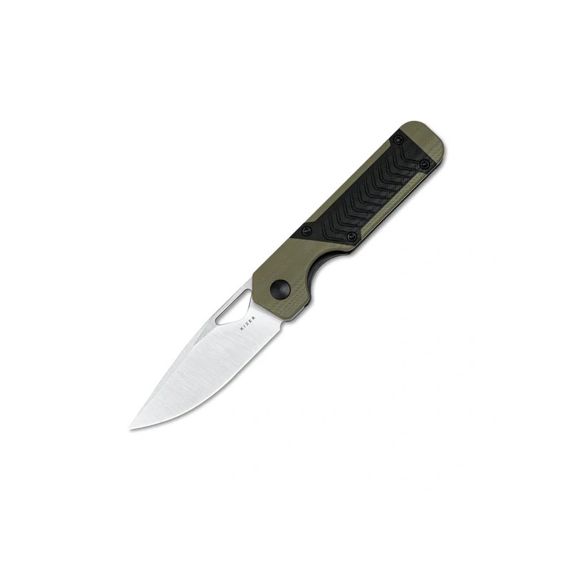 Nóż składany Kizer Mini Militaw Black-Green G10, Satin Nitro-V by Jonathan Styles (V3634SA6)