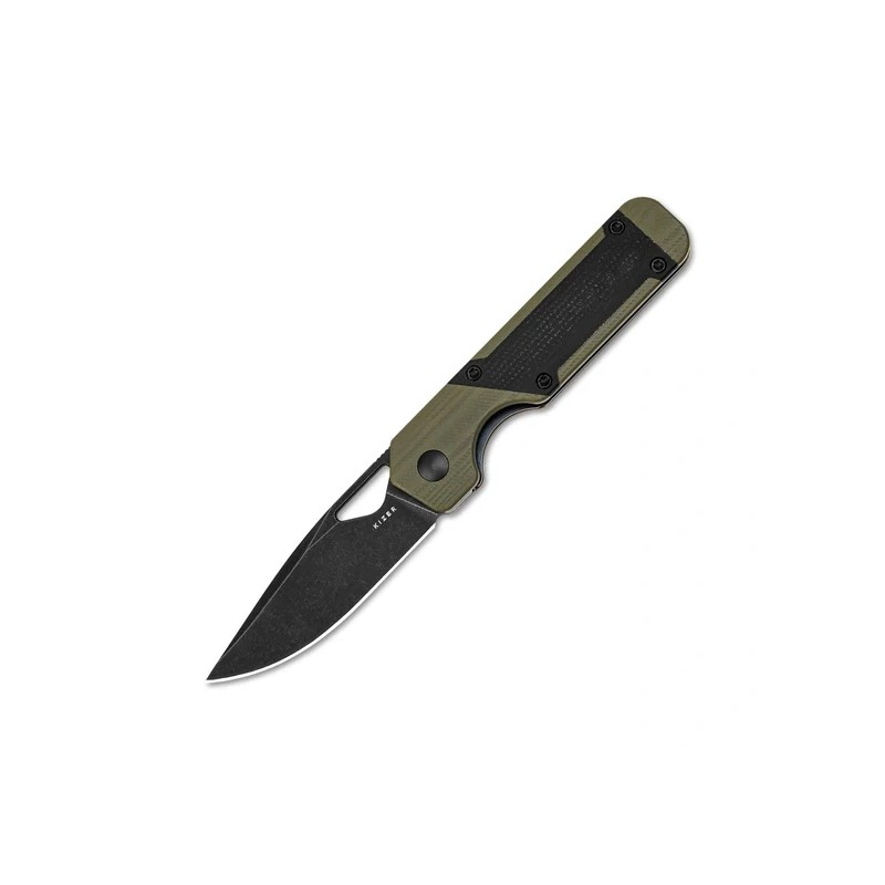 Nóż składany Kizer Mini Militaw Green G10 / Black Micarta, Black Stonewashed Nitro-V by Jonathan Styles (V3634SA5)