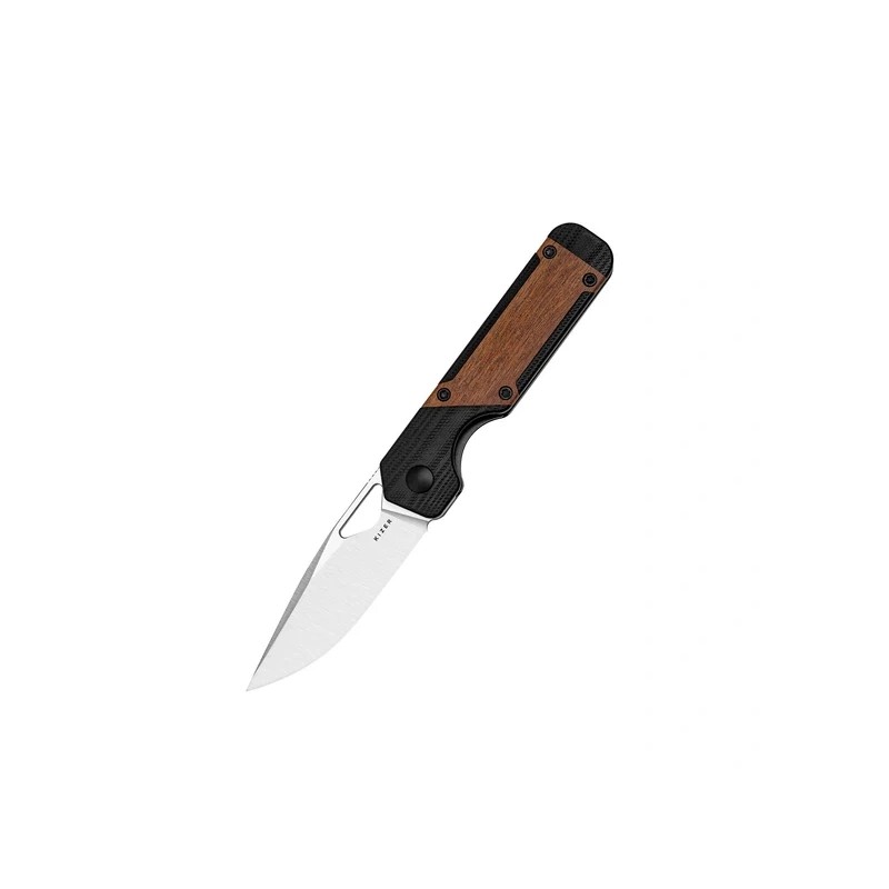 Nóż składany Kizer Mini Militaw Black G10 / Mkuruti Wood, Satin Nitro-V by Jonathan Styles (V3634SA4)