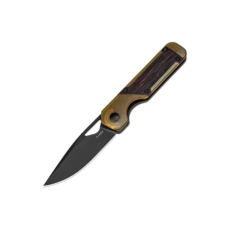 Nóż składany Kizer Mini Militaw Black-Red G10 / PEI-Ultem, Black PVD Nitro-V by Jonathan Styles (V3634SA1)