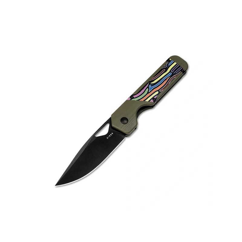 Nóż składany Kizer Militaw Olive Green-Party Steamers G10, Black Nitro-V by Jonathan Styles (V3634A3)