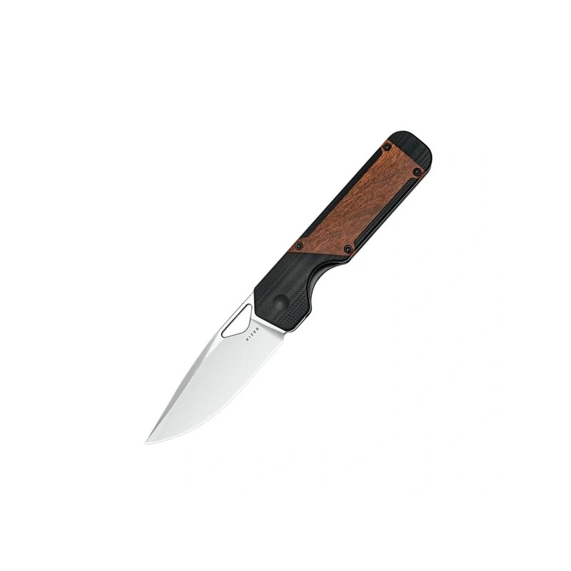 Nóż składany Kizer Militaw Black G10 / Mkuruti Wood, Satin 154CM by Jonathan Styles (V3634C2)