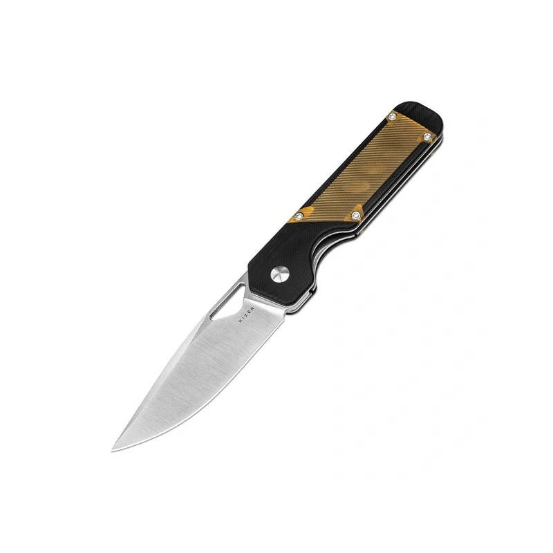 Nóż składany Kizer Militaw Black G10 / PEI, Satin Nitro-V by Jonathan Styles (V3634C1)