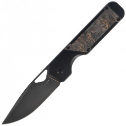 Nóż składany Kizer Militaw Black Titanium / Dark Matter Gold Fat Carbon, Black Mirror Finish / DLC S45VN by Jonathan Styles (Ki3