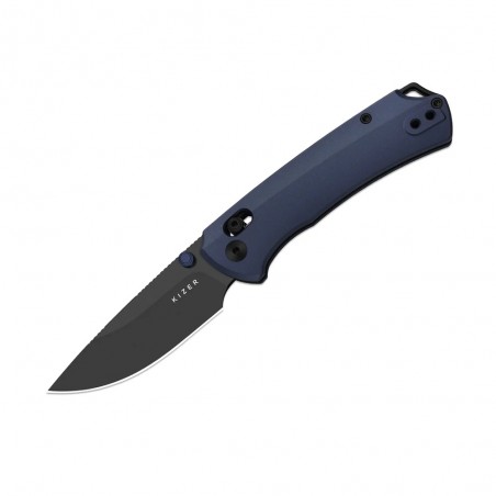 Nóż składany Kizer T1 CD Blue Titanium, Black Matte DLC Ultra M390 by Uli Hennicke (3490.2CDA2)