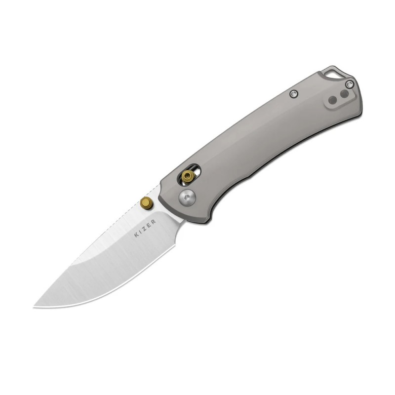 Nóż składany Kizer T1 CD Silver Titanium, Satin M390 by Uli Hennicke (3490.2CDA1)