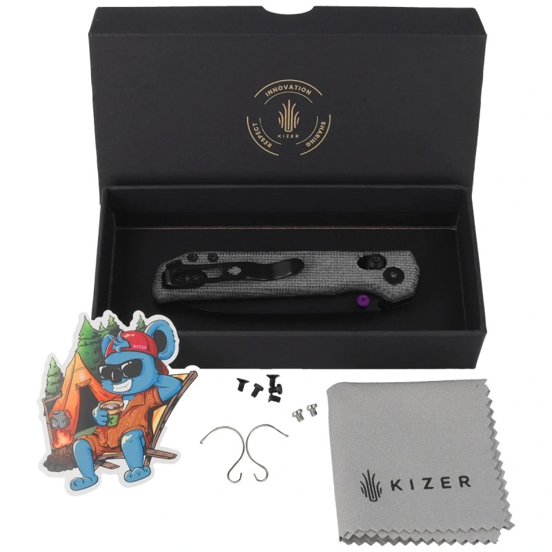 Nóż składany Kizer Begleiter 2.9 CL Norplex UltreX Micarta, Black PVD BD1N by Azo (V3458.2CDA1)