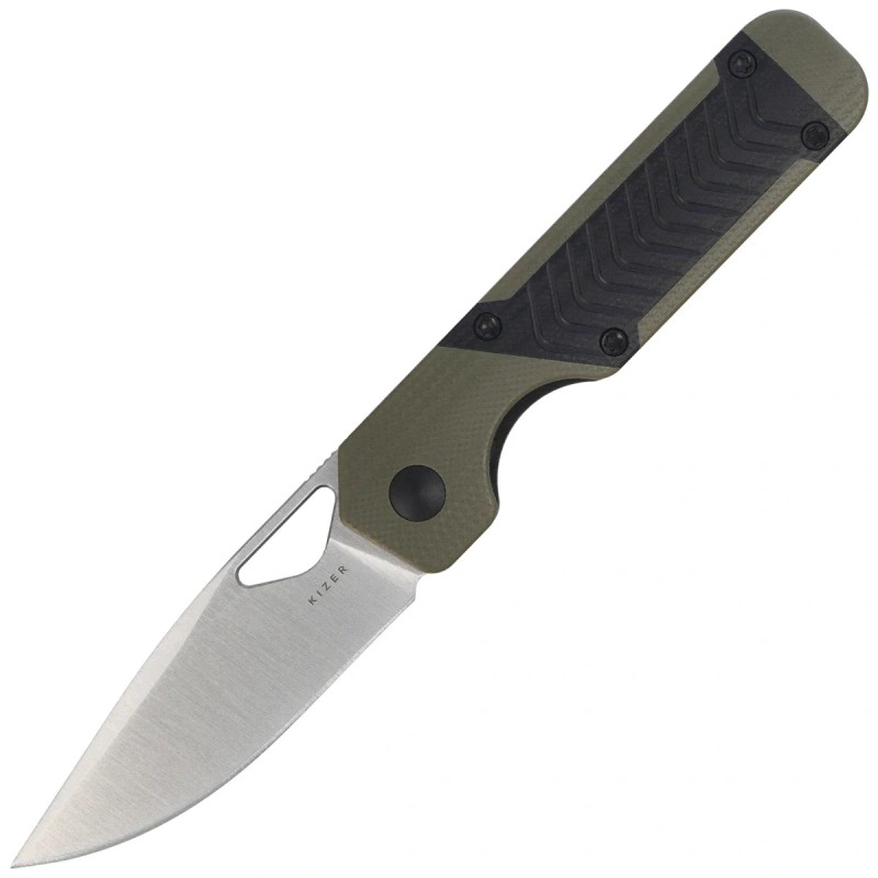 Nóż składany Kizer Mini Militaw Black-Green G10, Satin Nitro-V by Jonathan Styles (V3634SA6)