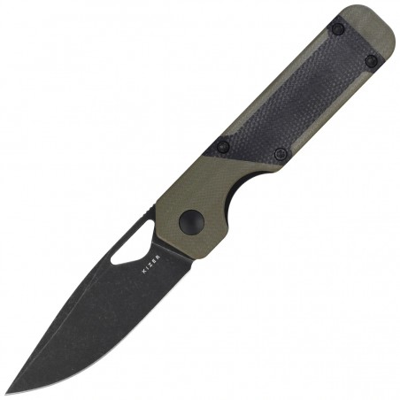 Nóż składany Kizer Mini Militaw Green G10 / Black Micarta, Black Stonewashed Nitro-V by Jonathan Styles (V3634SA5)