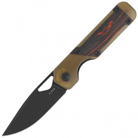 Nóż składany Kizer Mini Militaw Damascus G10 / PEI, Black PVD Nitro-V by Jonathan Styles (V3634SA1)