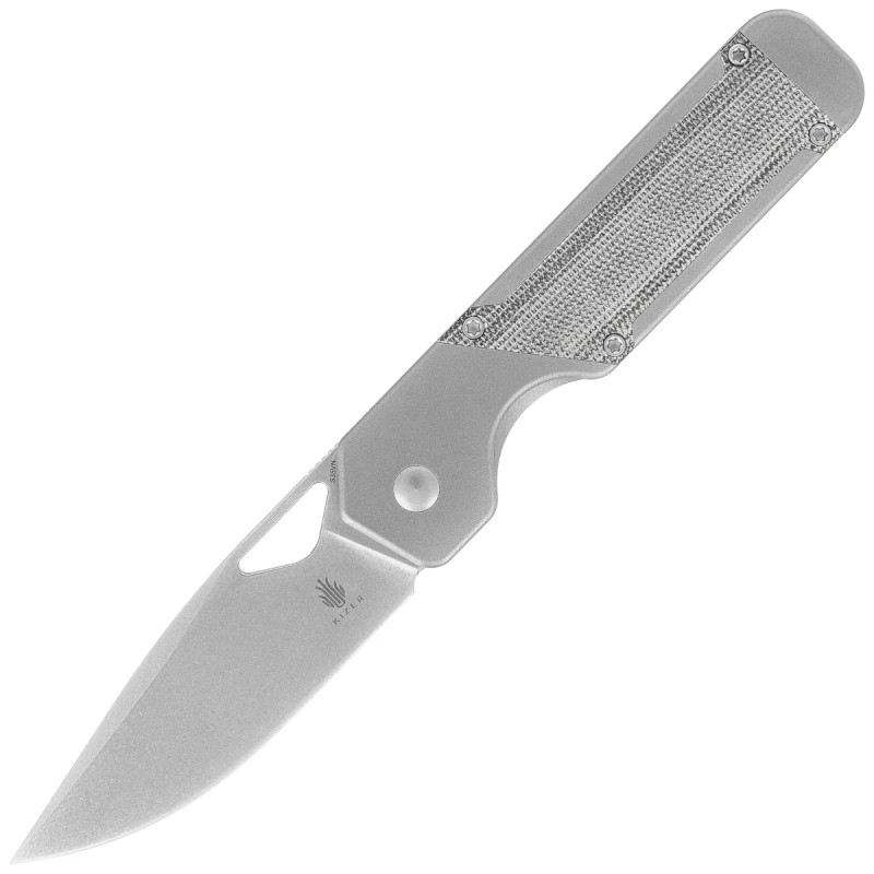 Nóż składany Kizer Militaw Gray Titanium / Black Micarta, Stonewashed S35VN by Jonathan Styles (Ki3634A1)