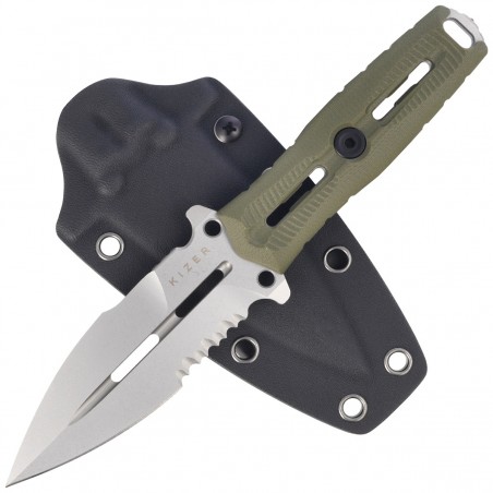 Nóż Kizer Norcross Olive Green G10, Stonewashed Nitro-V by L.F (ZX-FB01A4)