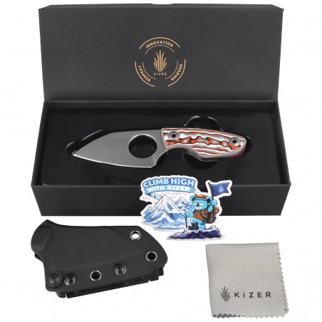 Nóż Kizer Nightjar Multicolored Vortex Micarta, Satin AUS-10 by Vincent Rizzo (1114A3)