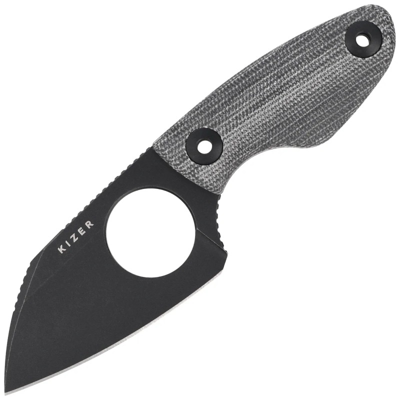 Nóż Kizer Nightjar Black Norplex UltreX Micarta, Black PVD / Stonewashed AUS-10 by Vincent Rizzo (1114A1)