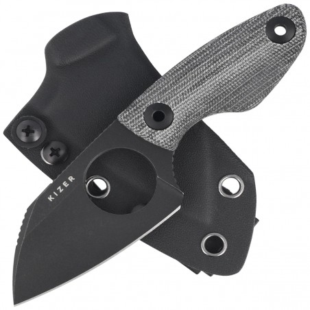 Nóż Kizer Nightjar Black Norplex UltreX Micarta, Black PVD / Stonewashed AUS-10 by Vincent Rizzo (1114A1)