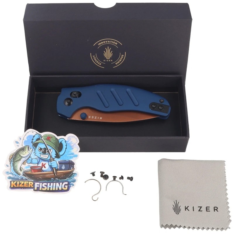 Nóż składany Kizer C01C 2.9 CD Blue Aluminium, Sunset Metal PVD Elmax by Sheepdog Knives (Ki3488.29CDA1)