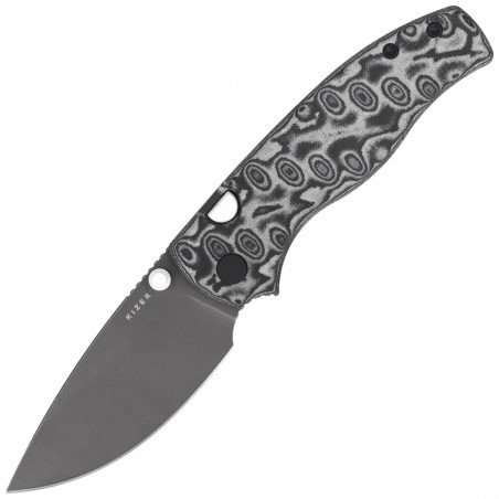 Nóż składany Kizer Glaux Black Vortex Micarta, Gray Stonewashed PVD 14C28N (V3801A2)