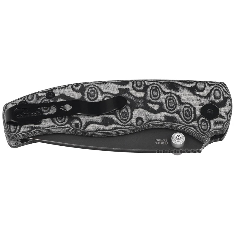 Nóż składany Kizer Glaux Black Vortex Micarta, Gray Stonewashed PVD 14C28N (V3801A2)