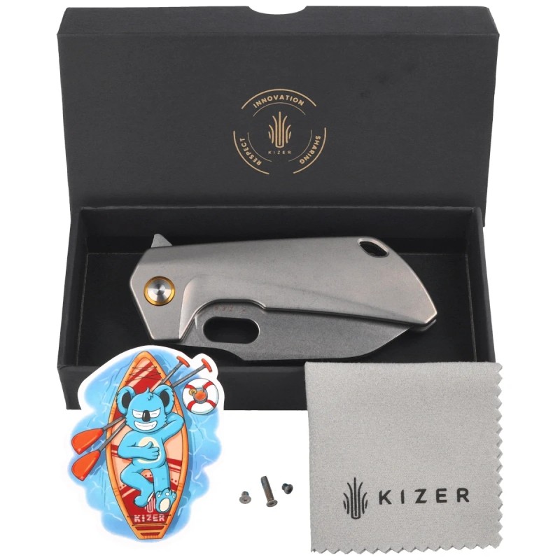 Nóż składany Kizer Takahe Gray Titanium, Stonewashed S35VN by Ben Taubert (Ki3701A1)
